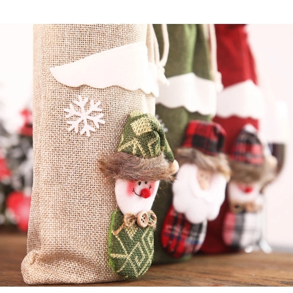 Christmas Snowman Santa Wine Bottle Cover Bag 4