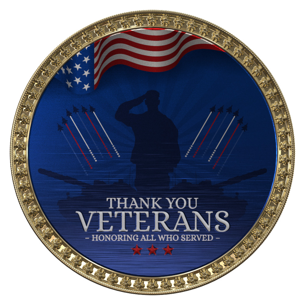 Texture Tone™ Military Coin (All 5 Branches 2") 5