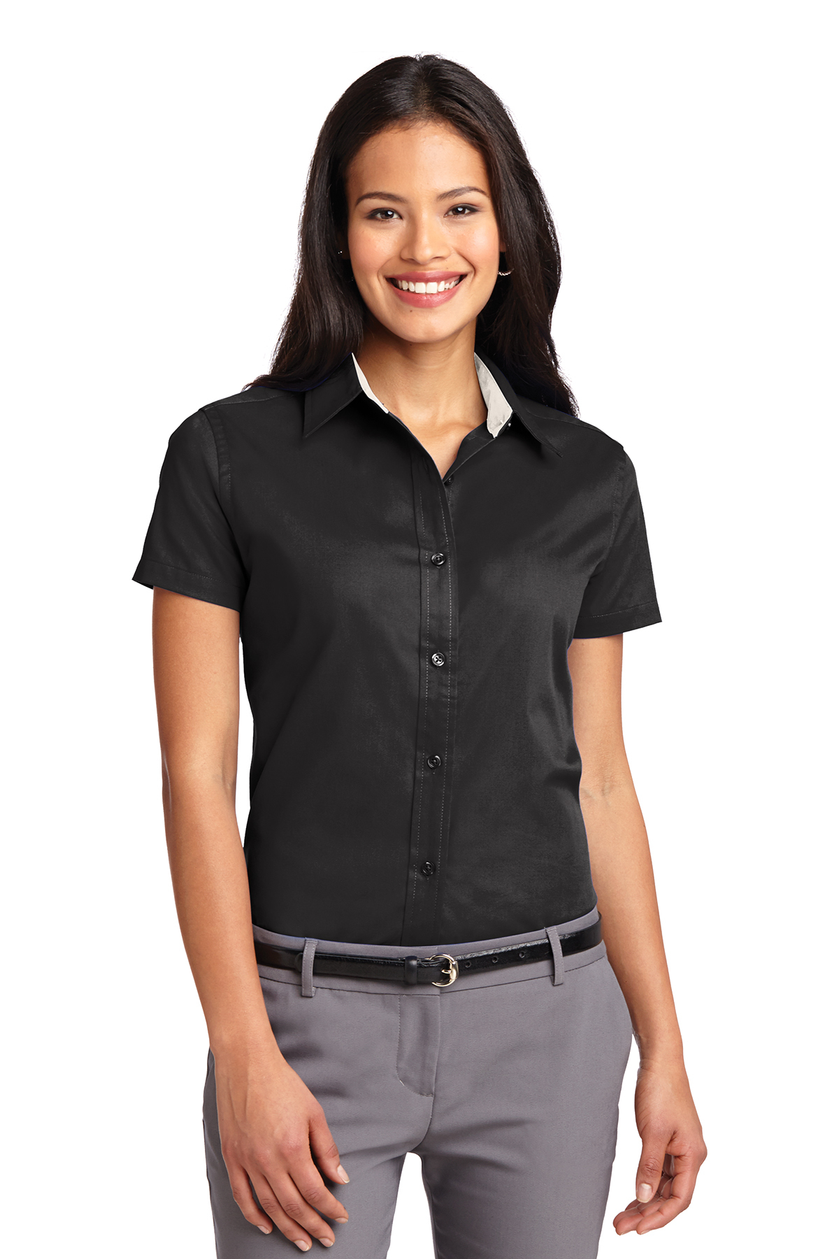 Ladies' Short Sleeve Oxford Button-Down Easy Care Shirts 26