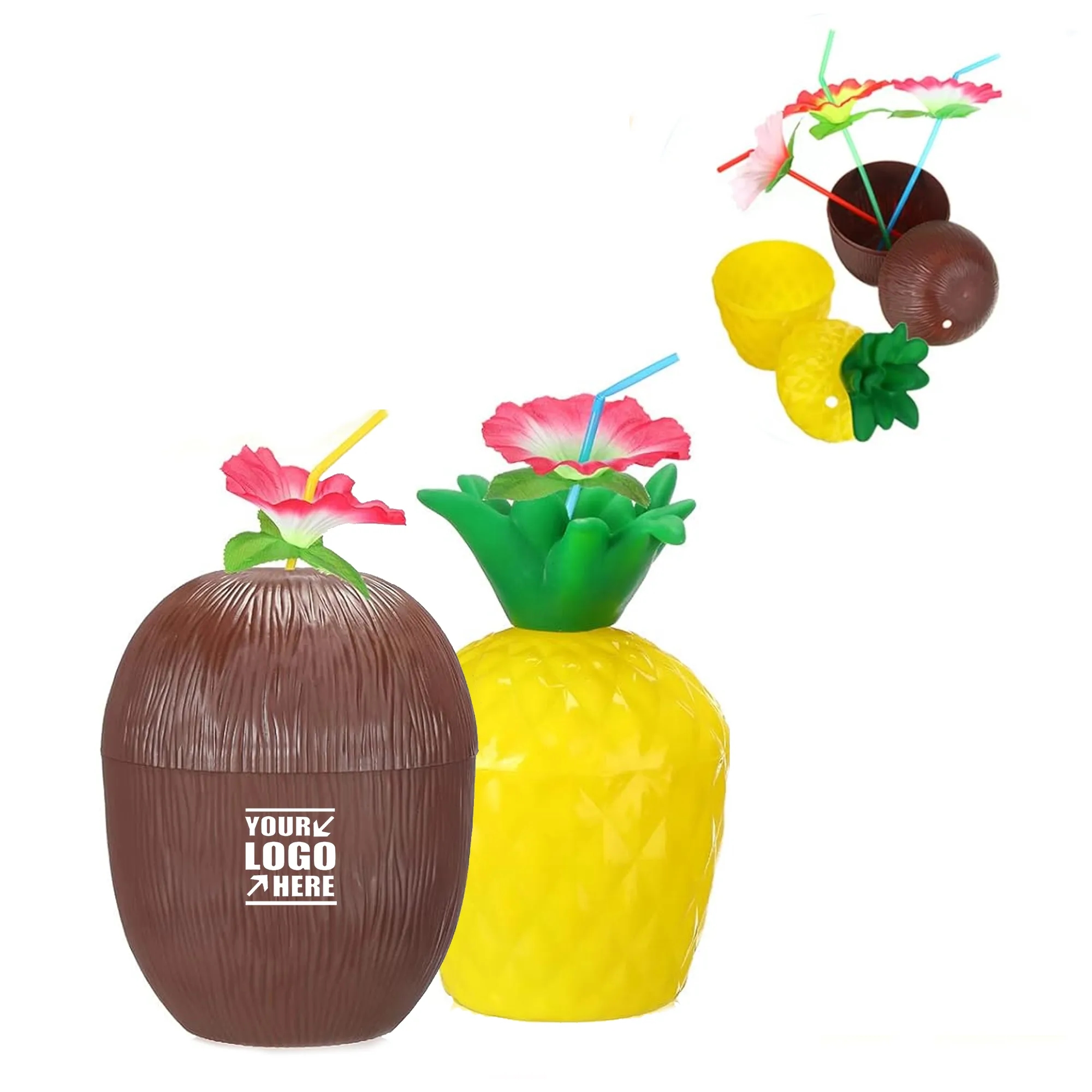 Coconut Cups with Flower Straws 2