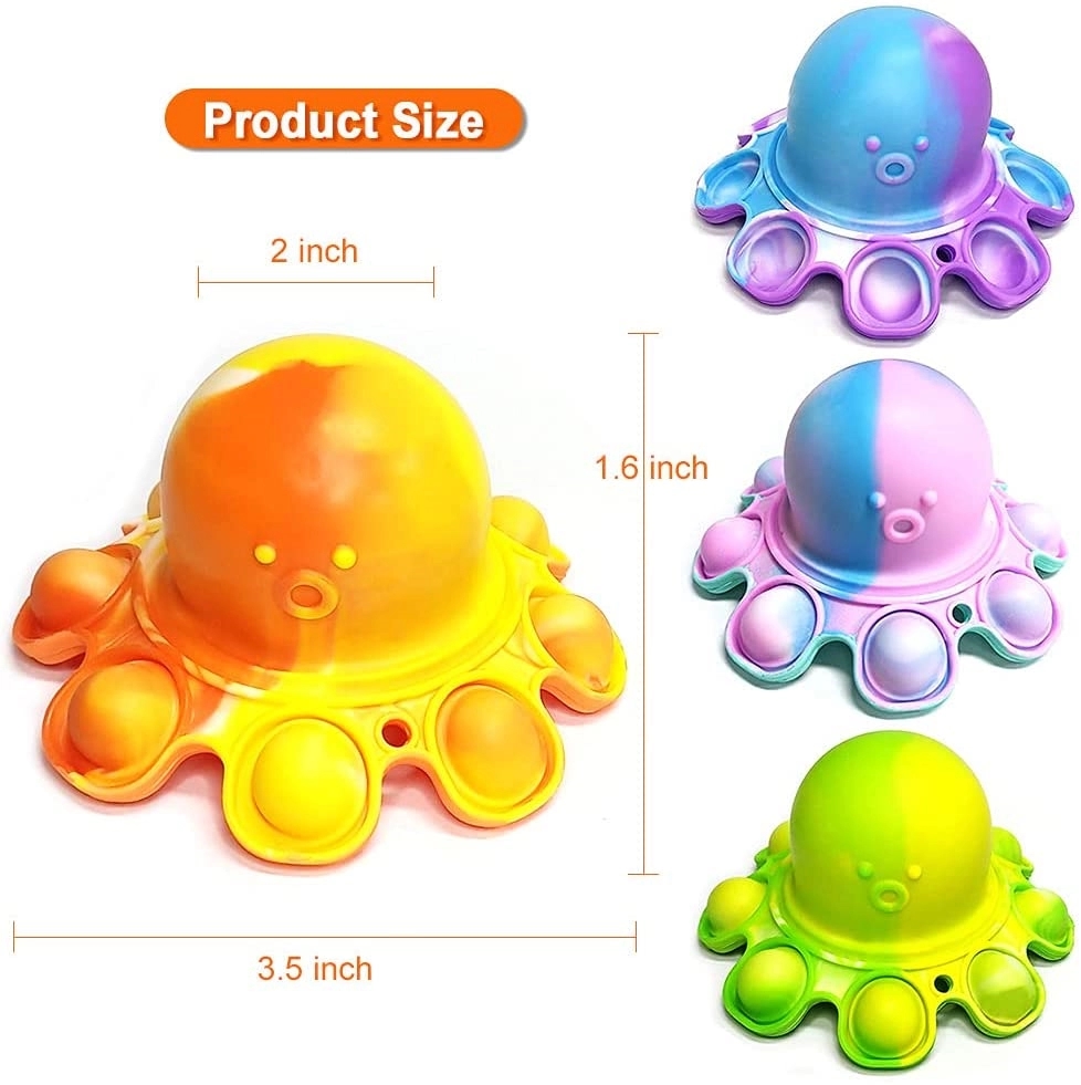 Reversible Octopus Push Pop Bubble Fidget Toy 4