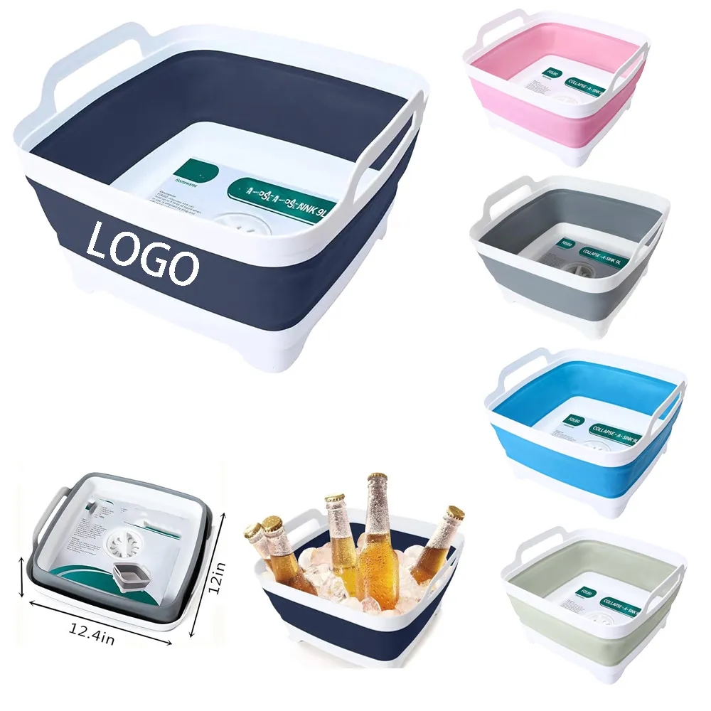 Collapsible Dish Basin with Drain Plug 6