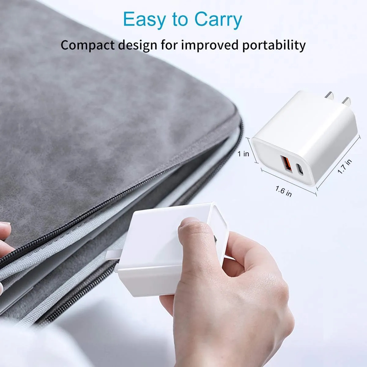 USB Type C 30W Fast Charging Dual Port Block Wall Plug Power 8
