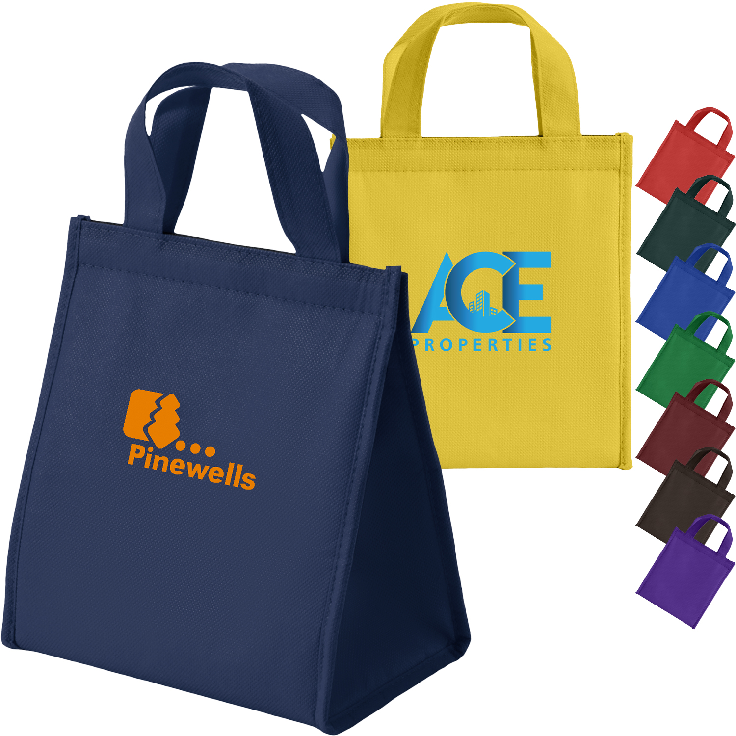 Non-woven Insulated Lunch Tote Bag w/ Self Fabric Handles 2