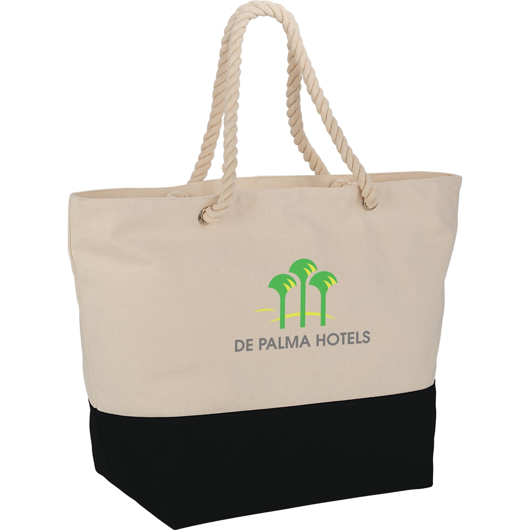 Zippered 12oz Cotton Canvas Rope Tote 4