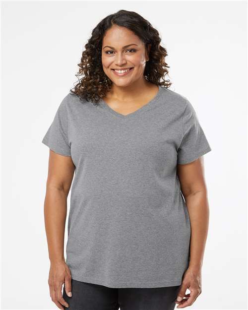 Women's Curvy Collection Fine Jersey V-Neck Tee - 3817 71