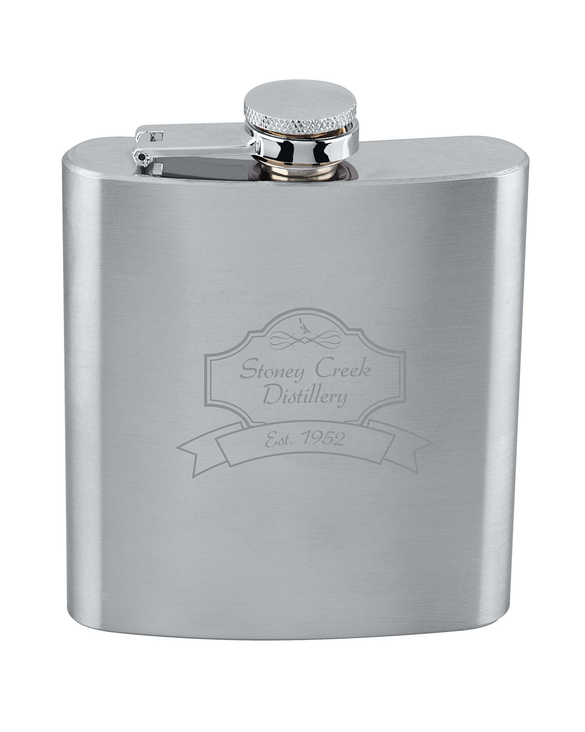 6 oz Stainless Steel Flask, custom water bottle with logo imprint 1