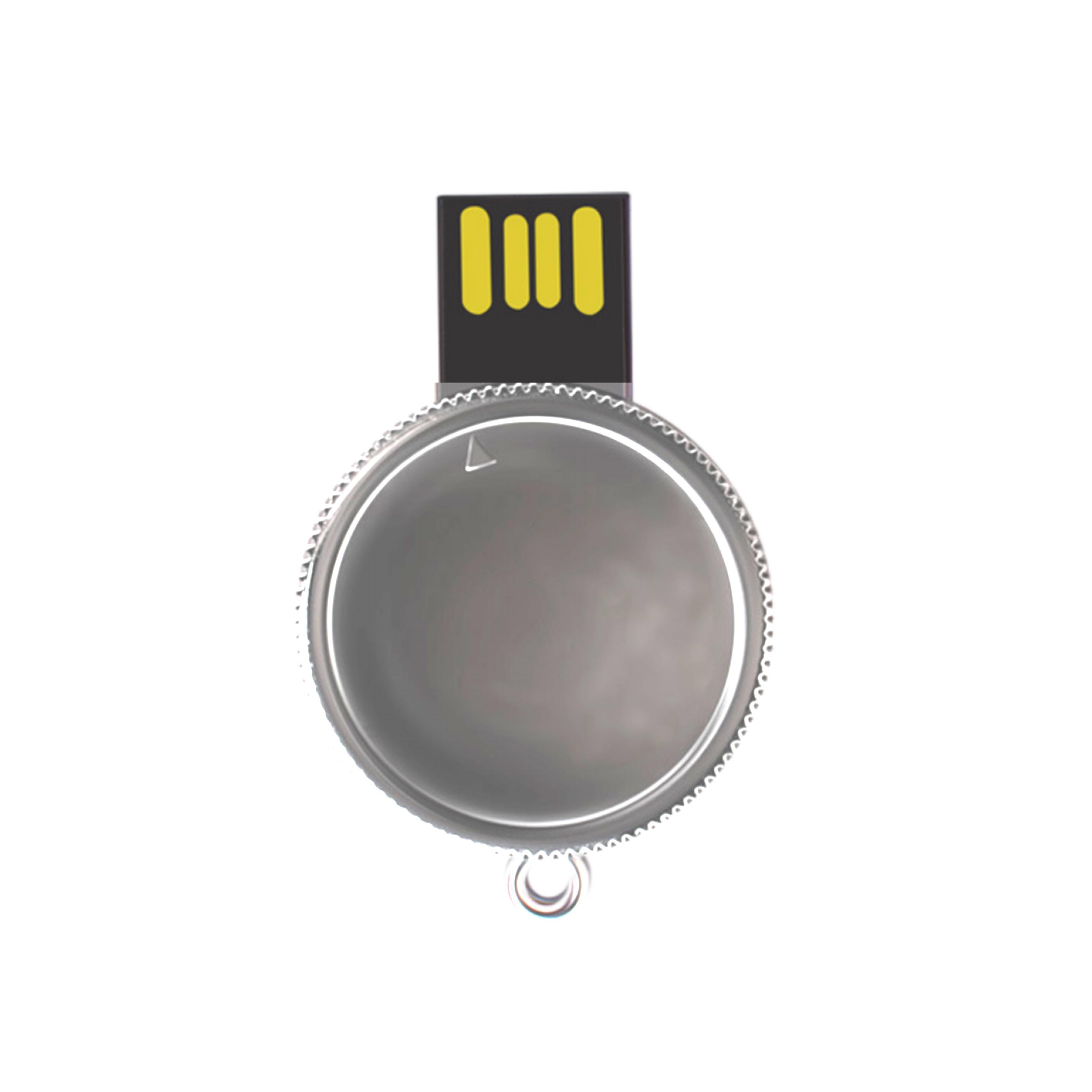 Round Metal Swivel USB Flash Drive 4GB 3