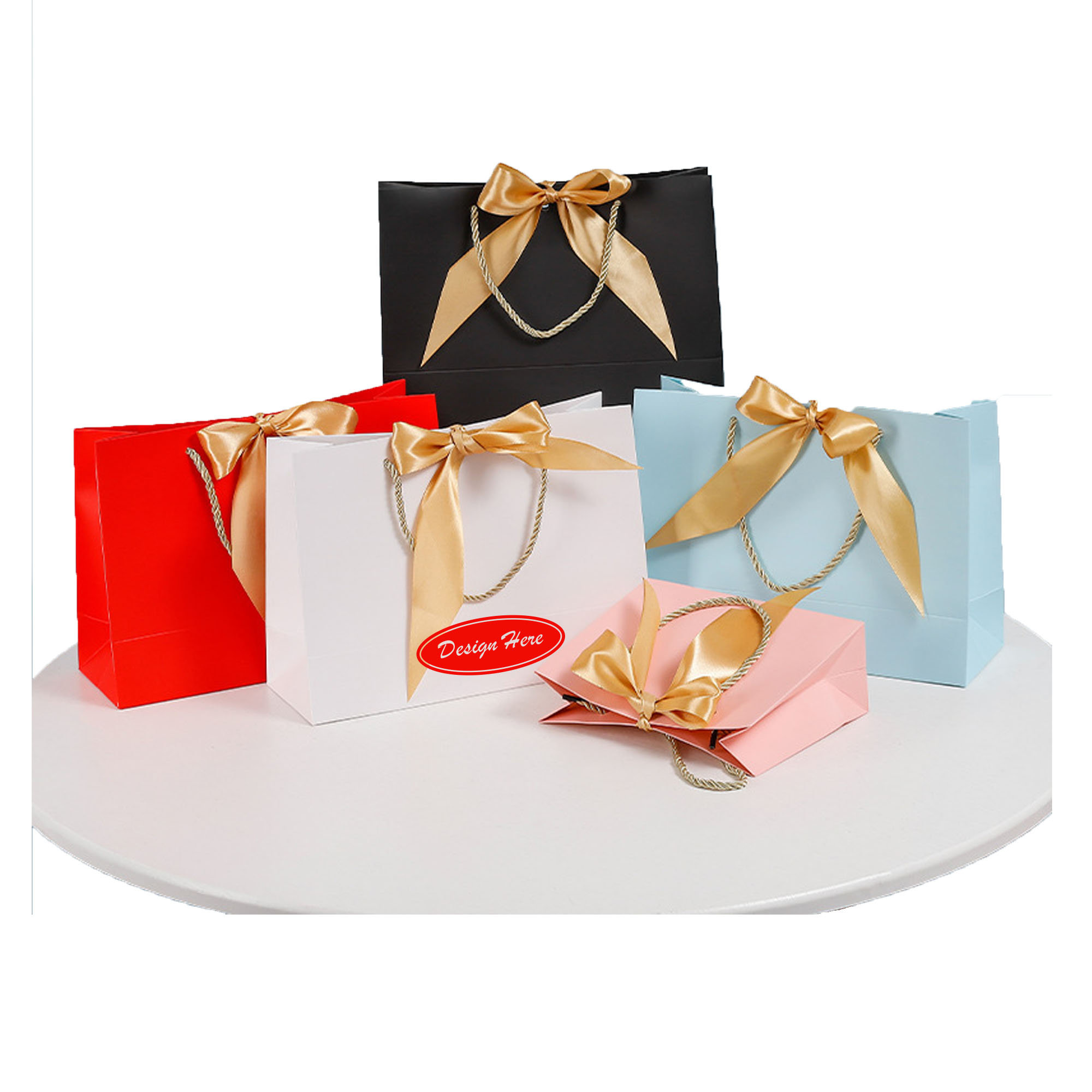 Personalized Bowknot Gift Bags with Custom Logo for Apparel & Cosmetics 4