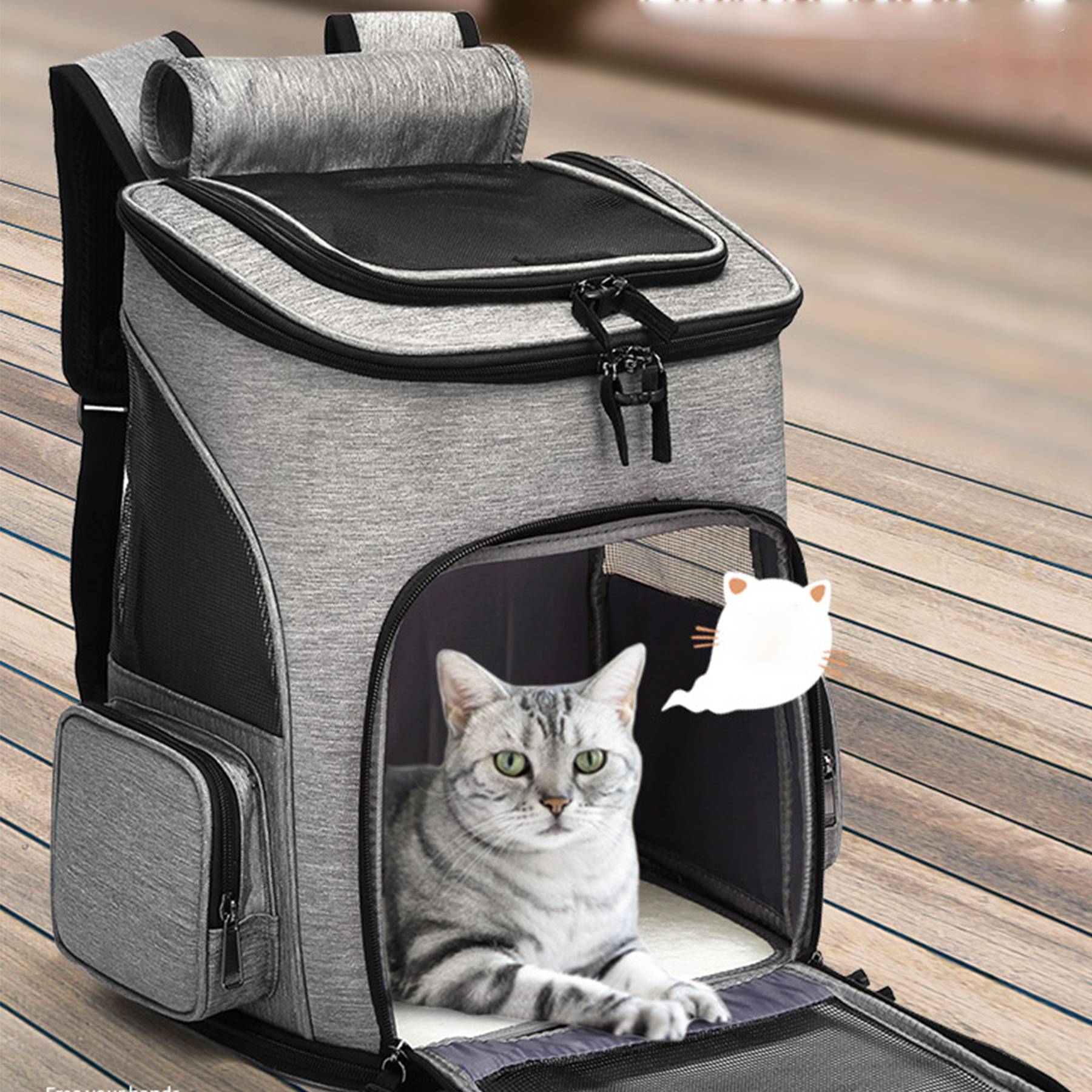 oxford Pet Carrier Backpack for Small Cats and Dog 4