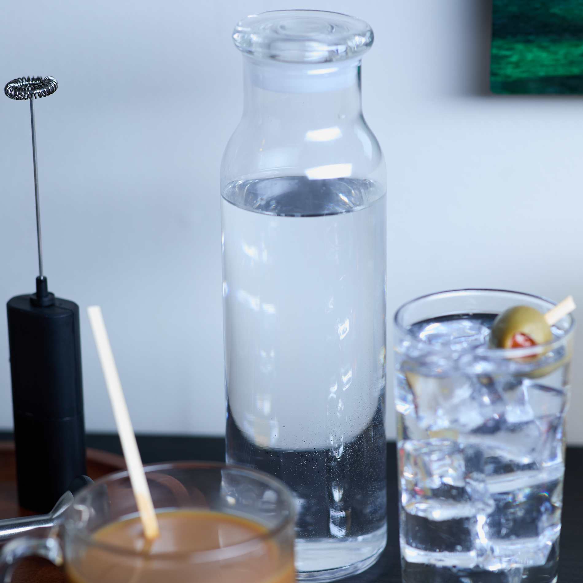 Glass Water Bottle w/ Lid 24 oz. 21