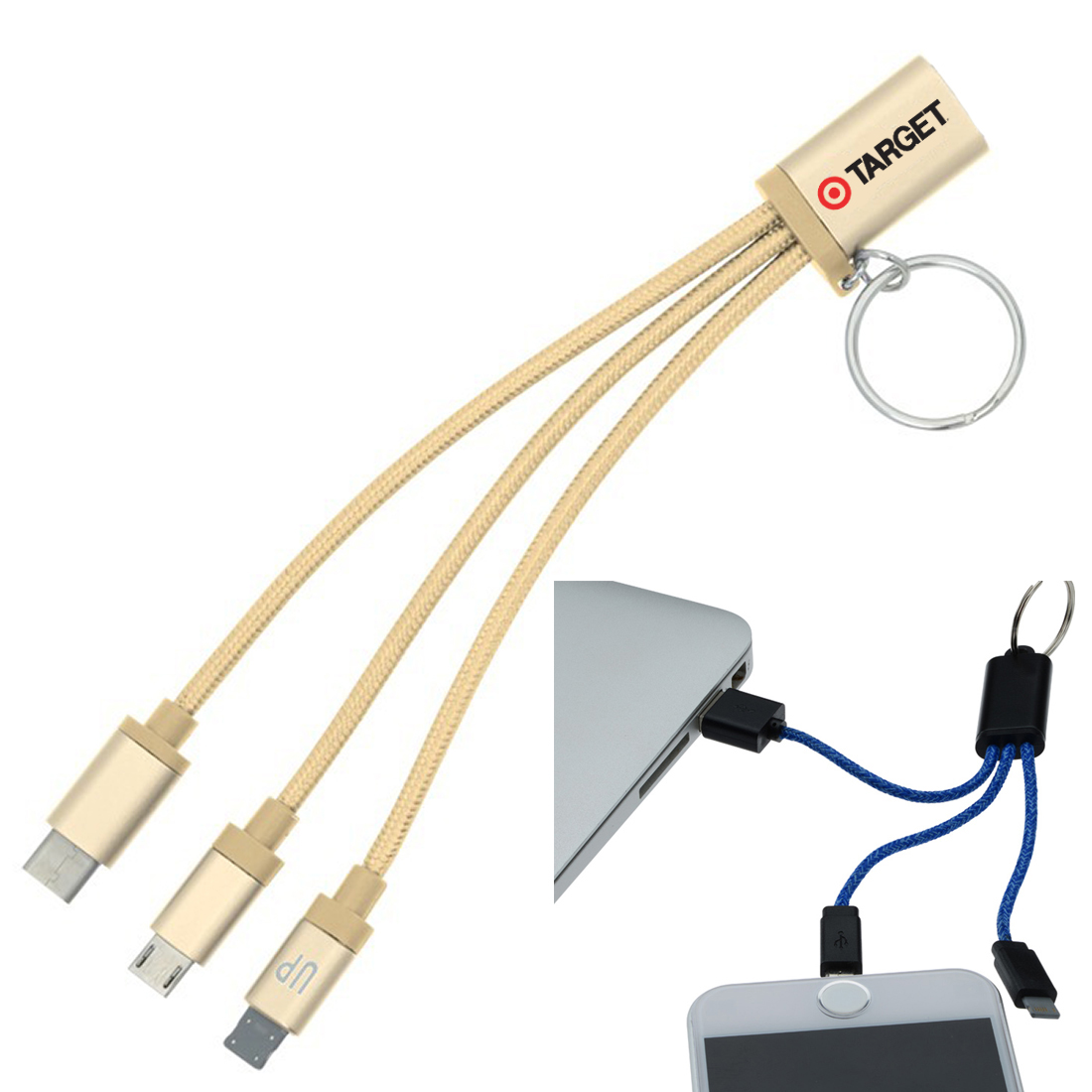 Usb Phone Charging Cable Keychain 2-In-1 5