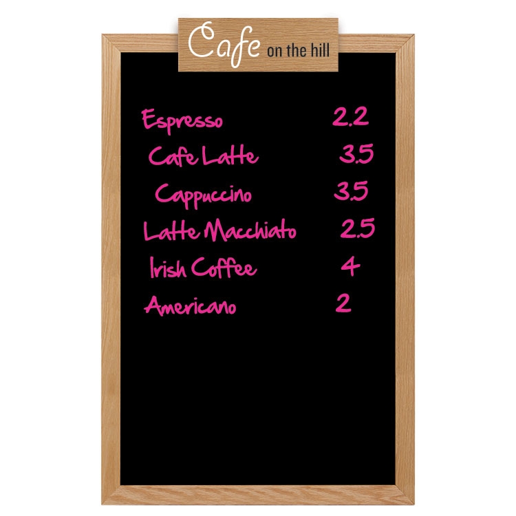 Wall Oak Frame Wet-Erase Board with Header 24"w x 36"h