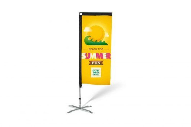 13ft Flat Rectangular Feather Flag Kit - 1 Side Imprint 1