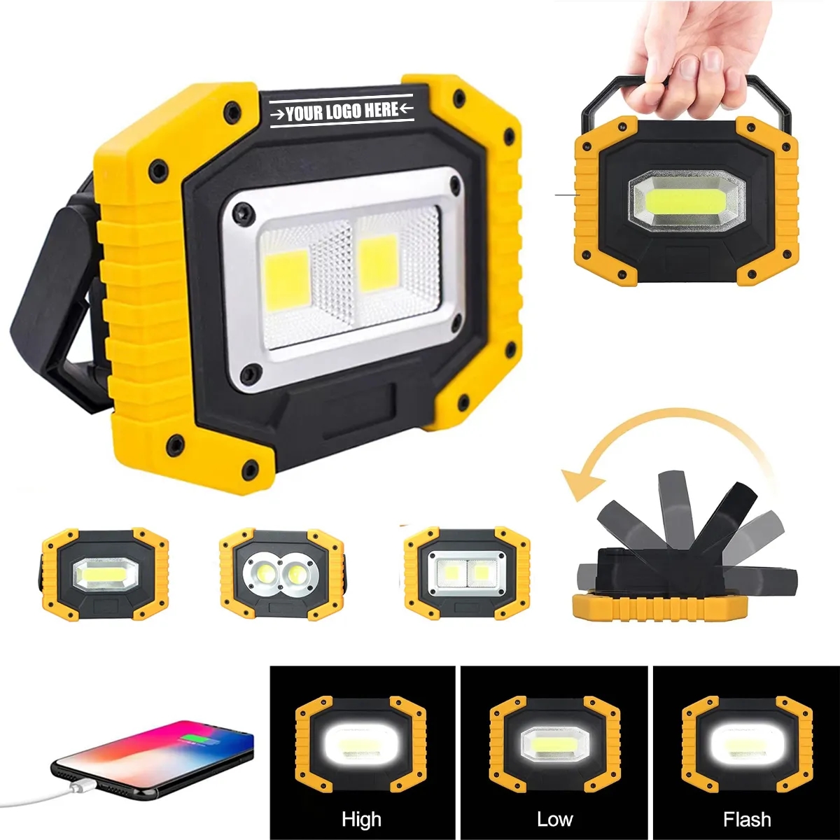30W Portable  Rechargeable LED Work Light with phone charge 4