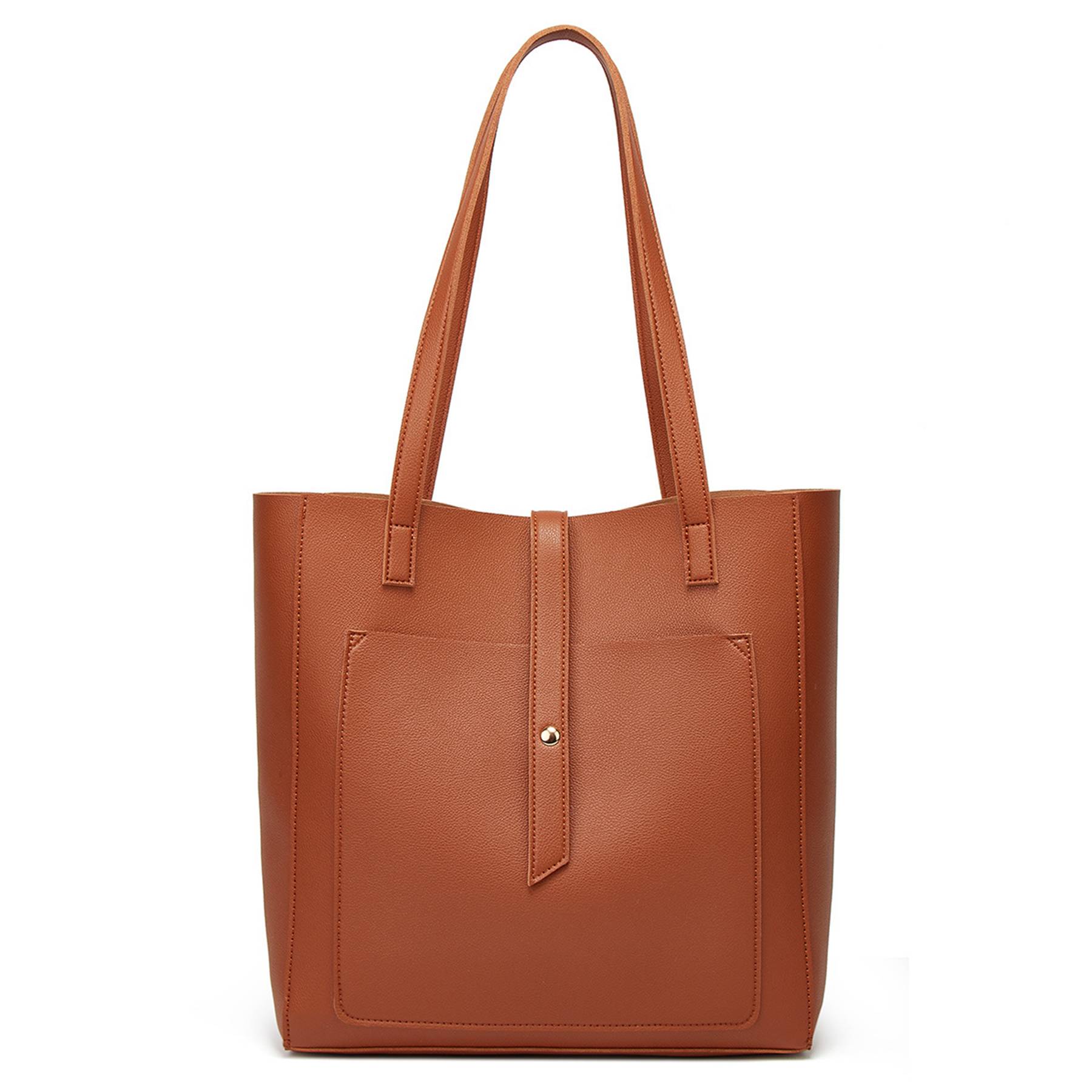 PU Simple solid color tote bag for women, custom tote bag with logo imprint 12