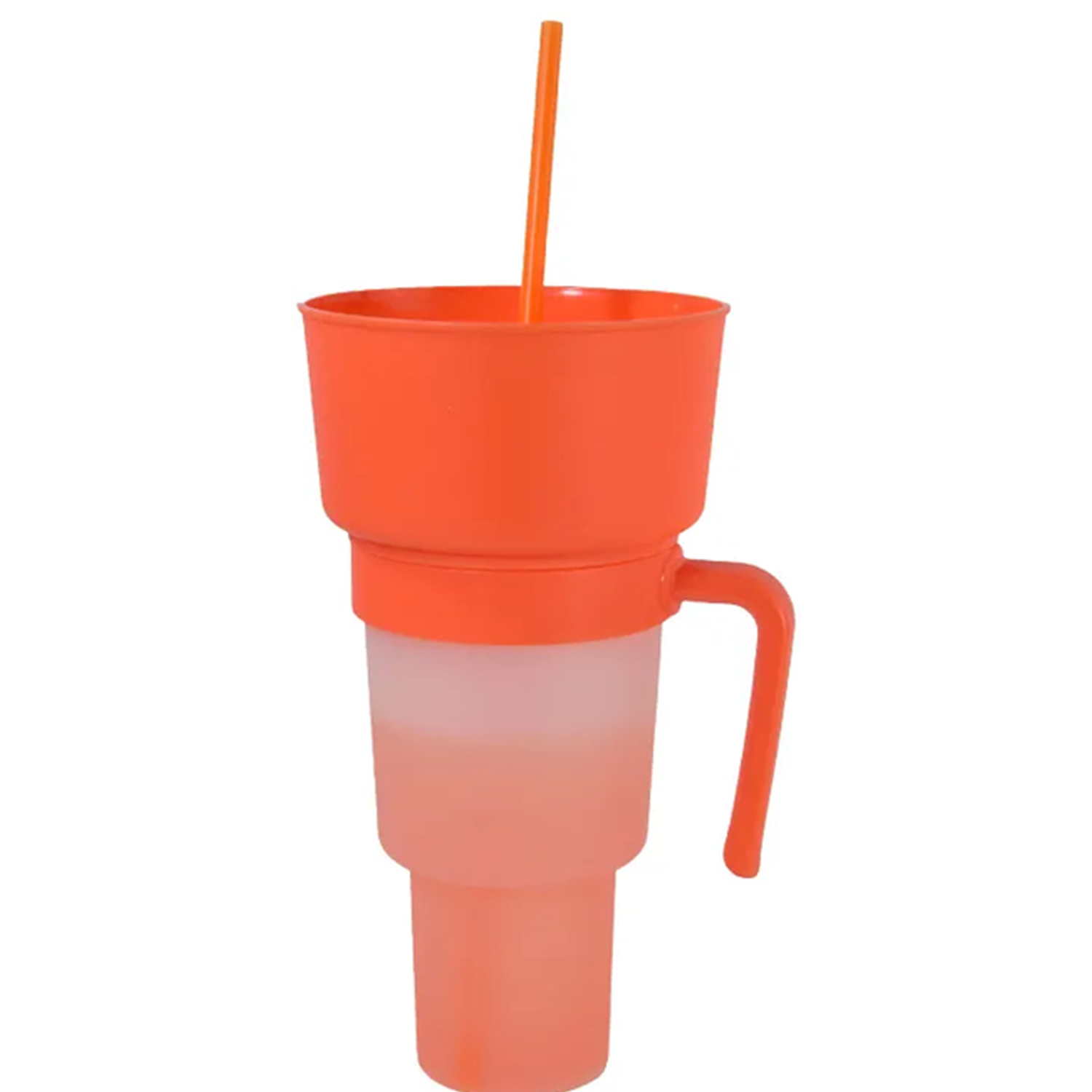 32oz Plastic Color Changing Snack Cup with Straw 8
