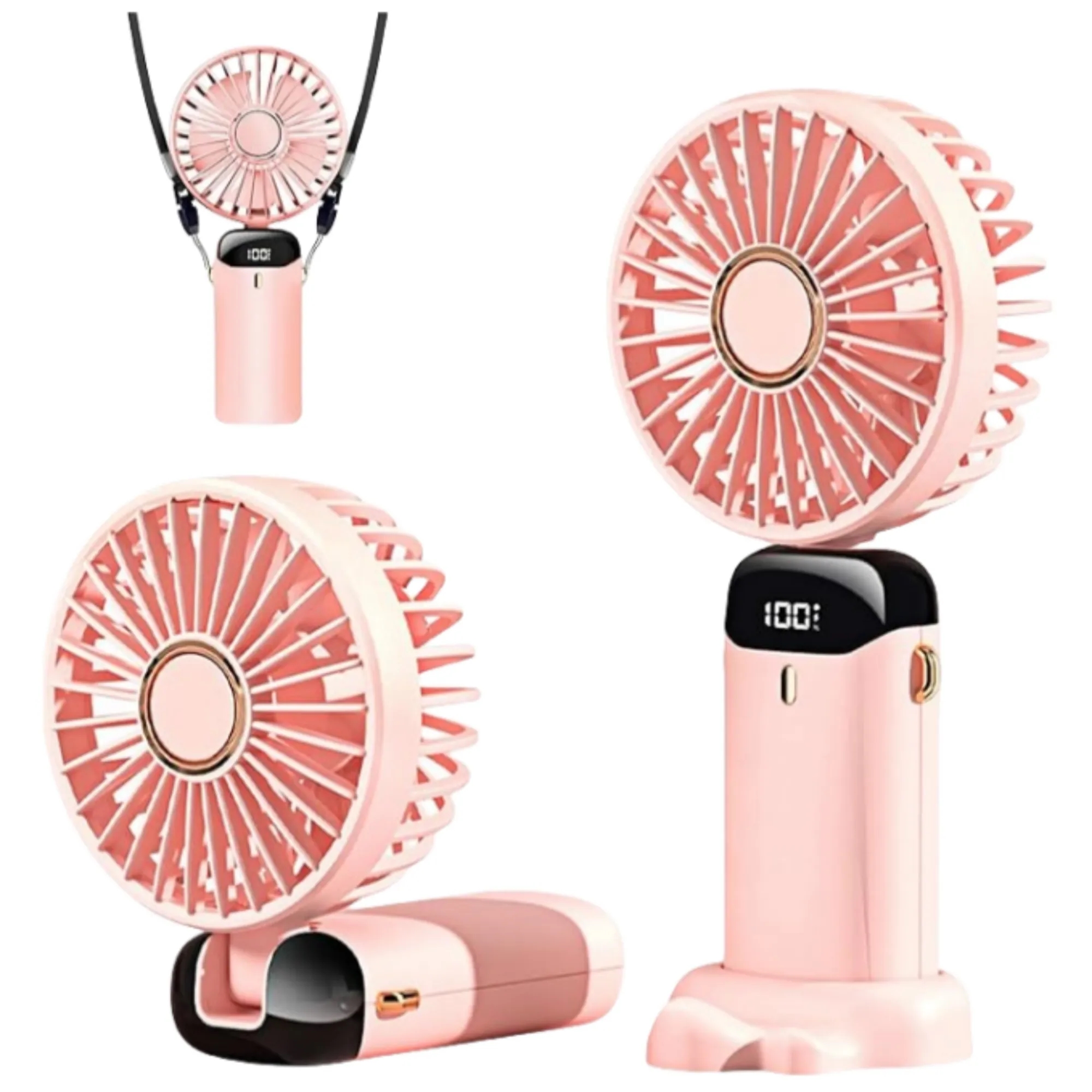 Portable LED Display Rechargeable Handheld Fan 4
