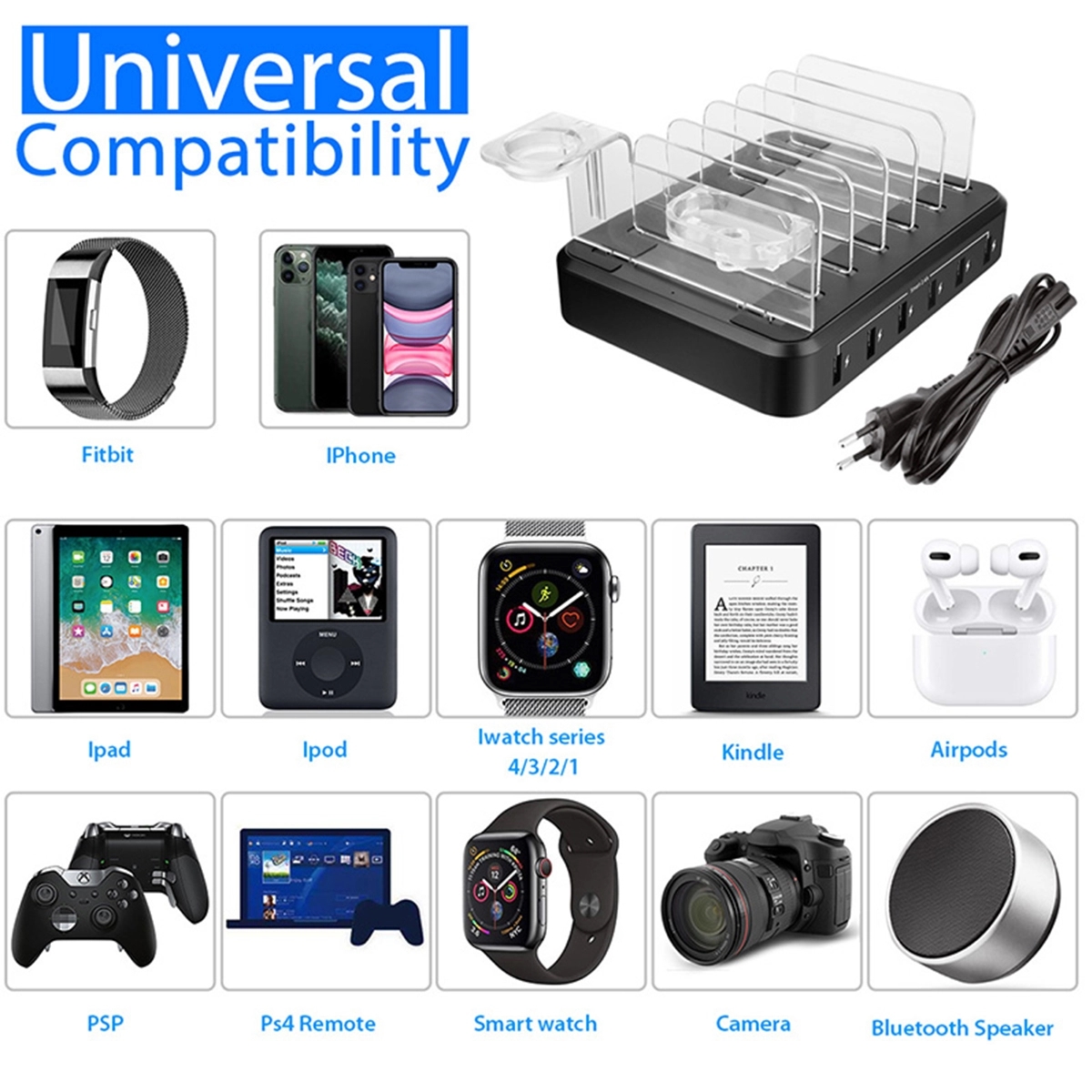 Custom Portable High Quality 6 Port USB Charging Station 4