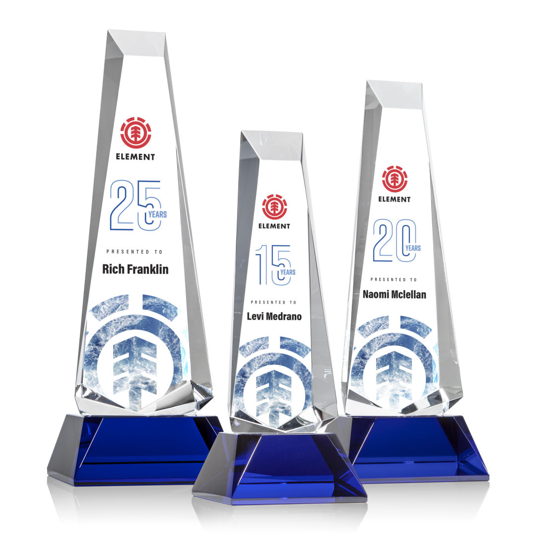 Rustern Obelisk VividPrint™ Award on Base - Blue