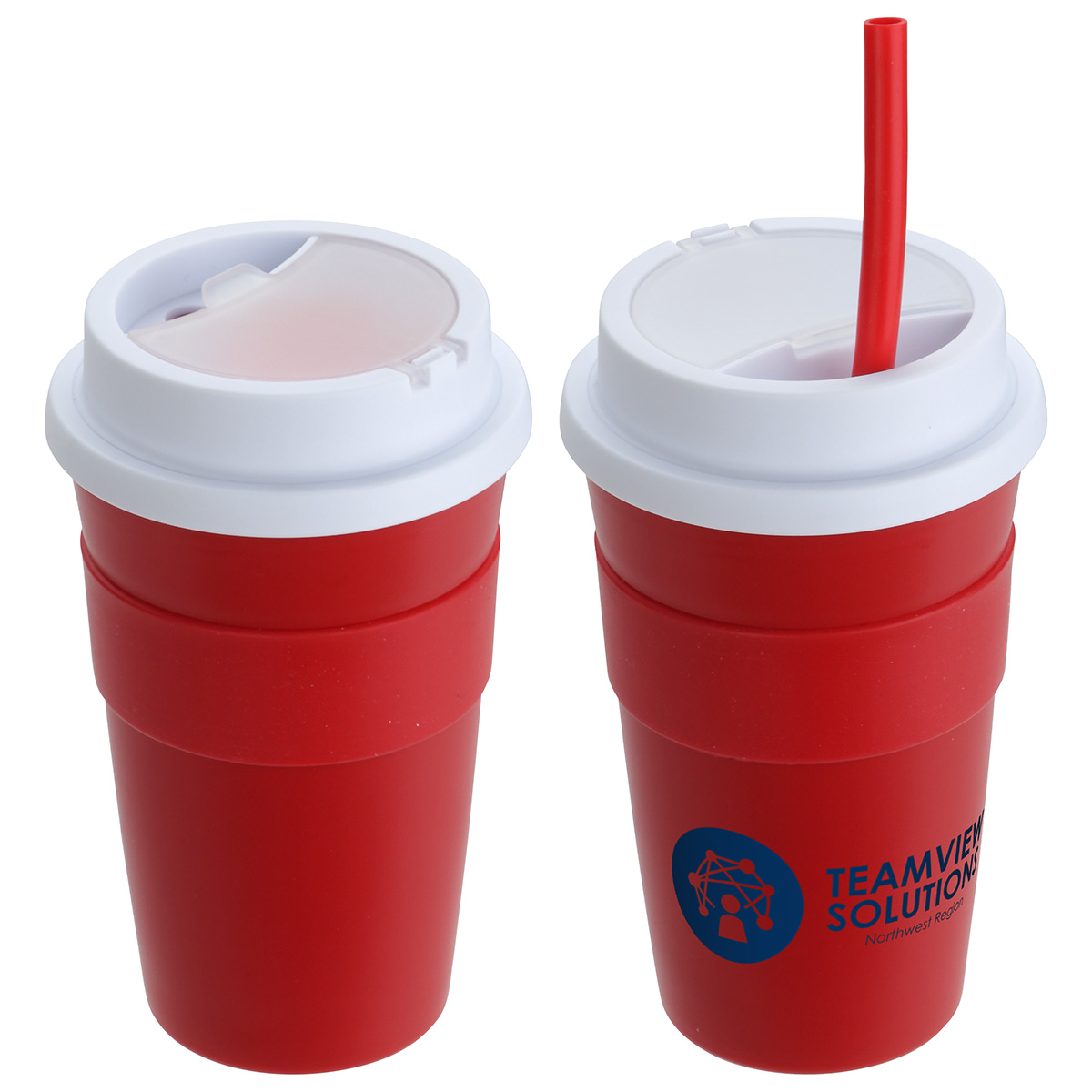 Bistro 14 oz Coffee Cup with Silicone Sleeve + Straw 19