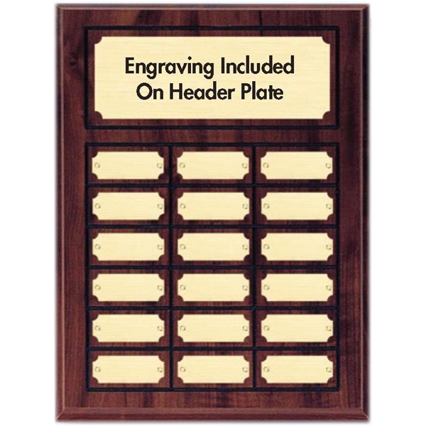Perpetual Cherry Finish Plaque W/ 18 Plates (12" X 15.5") 5