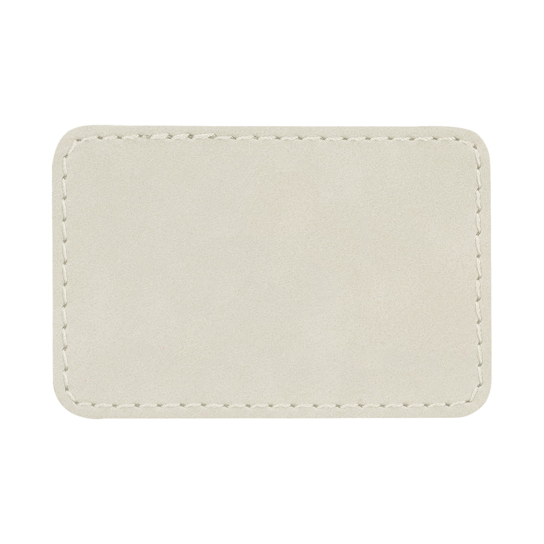 3" x 2" White Leatherette Rectangular Patch with Adhesive 3