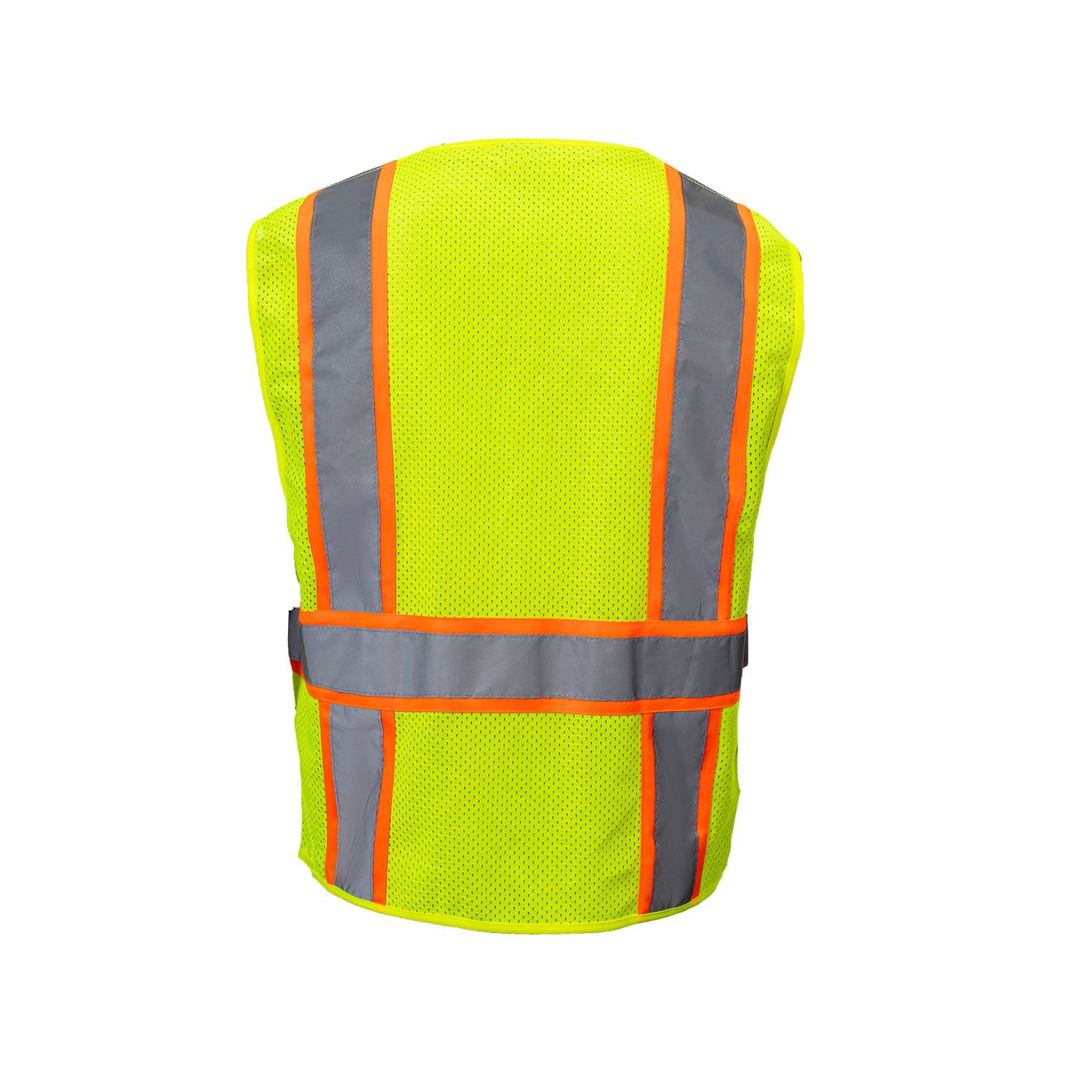 3.8 Oz. Polyester Class 2 Reflective Safety Vest With 4 Pockets & Dual Mic Tabs 6