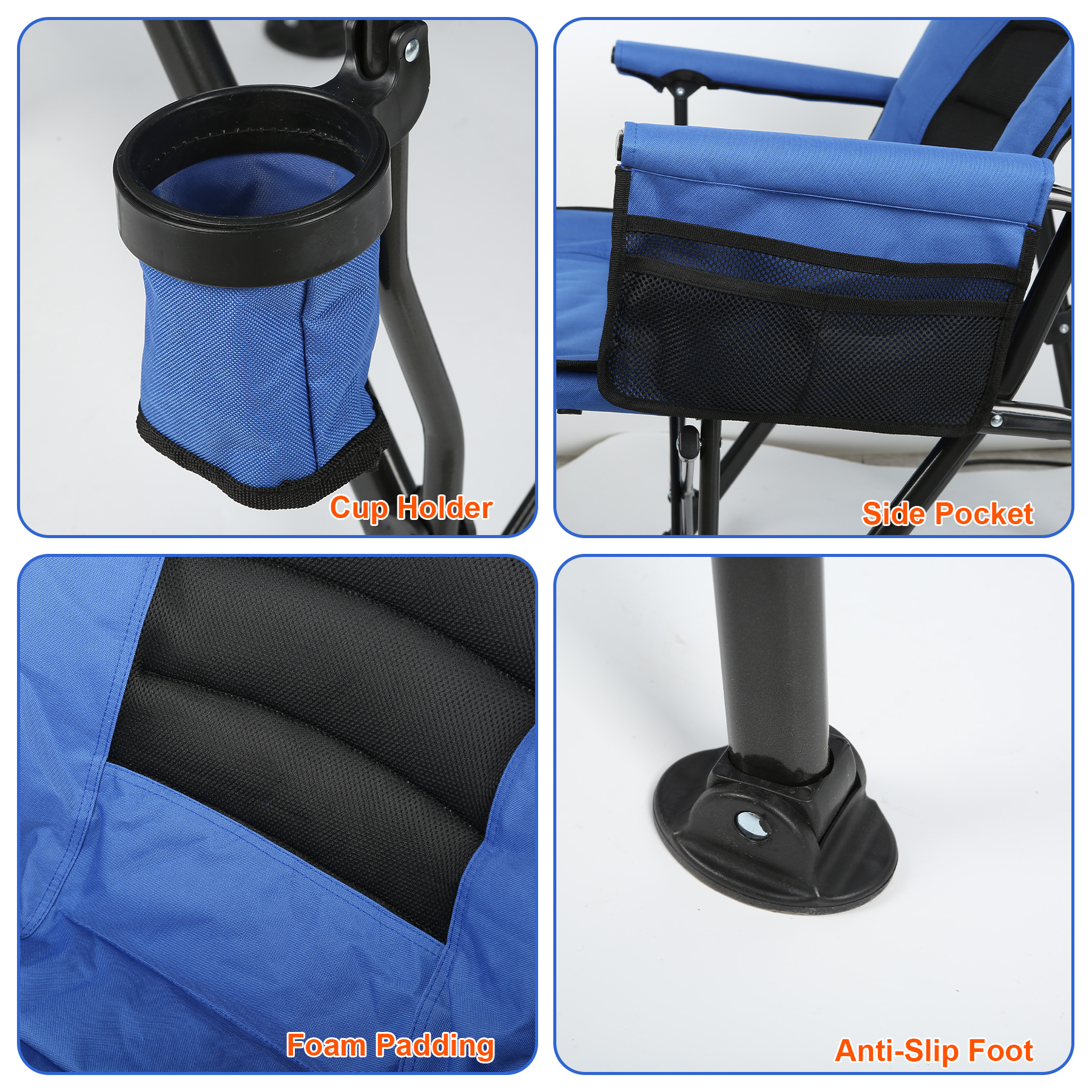 Premium Adjustable Backrest Padded Folding Camping Chair 1