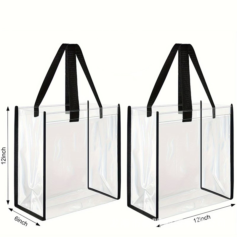 12 x 12 x 6 Inch Clear Tote Bags PVC Plastic Tote Bag With Handles 1