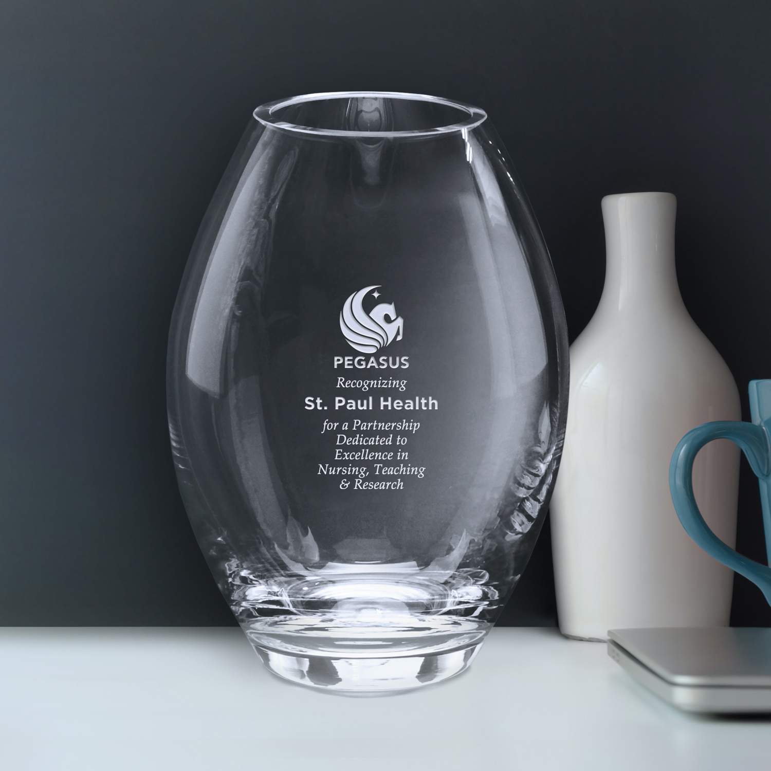 Clear Barrel Vase 3