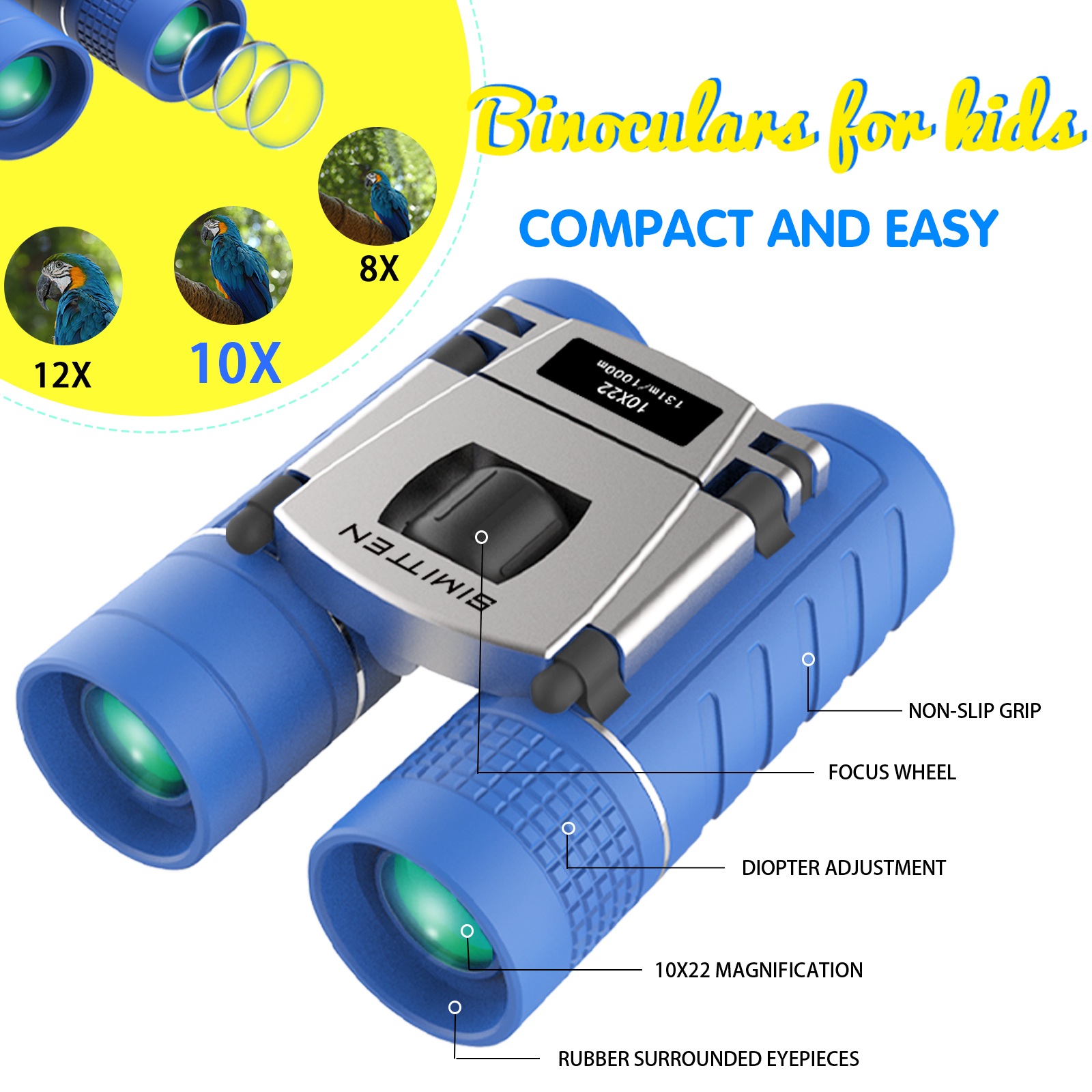 Compact Shock-Proof 10x Magnification Binoculars 3