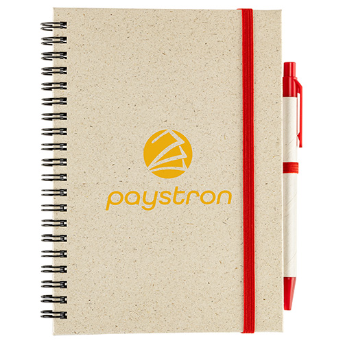 Prairie Fragrant Grass Recycled Spiral Notebook with Pen 19