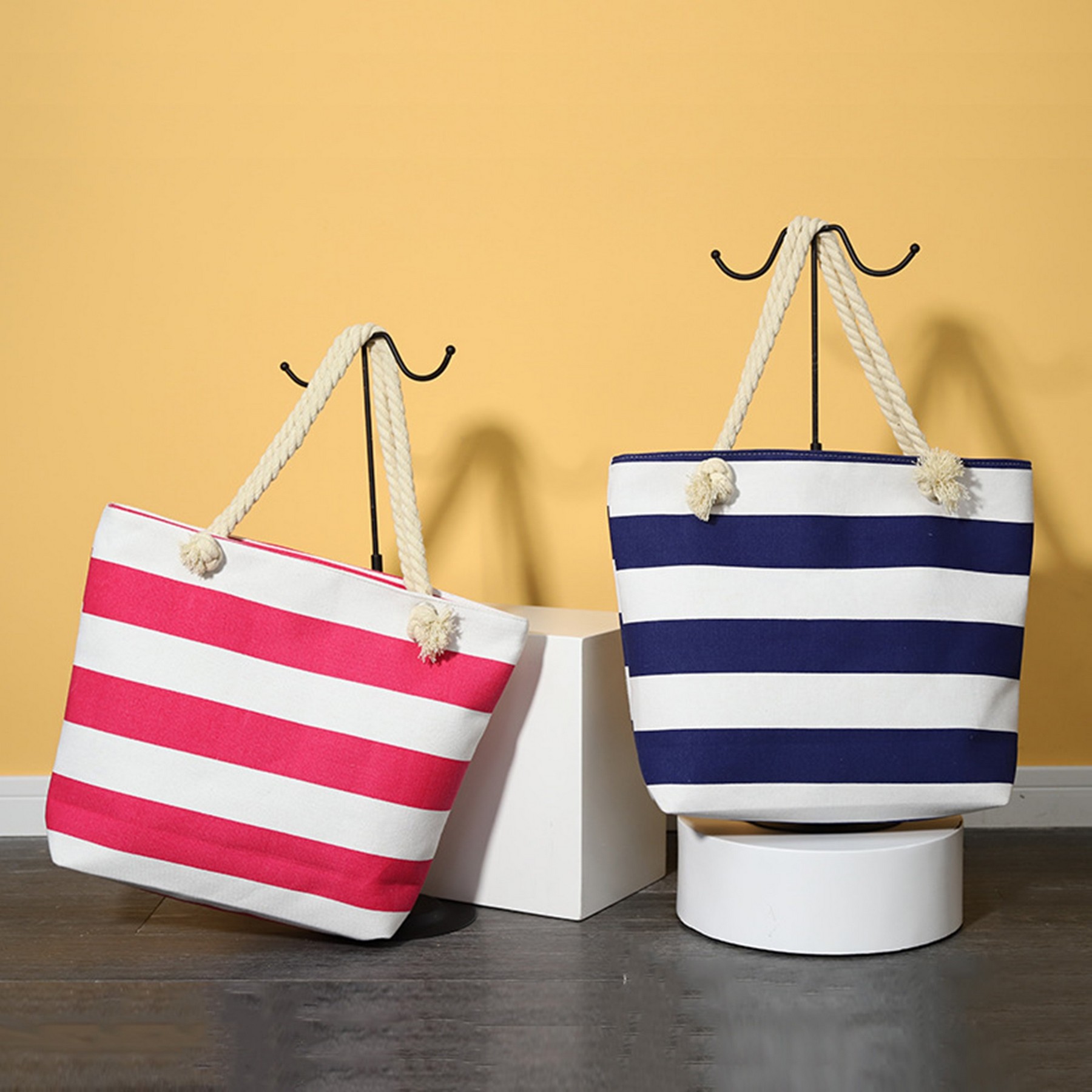 Canvas Beach Tote Handbag, custom tote bag with logo imprint 10