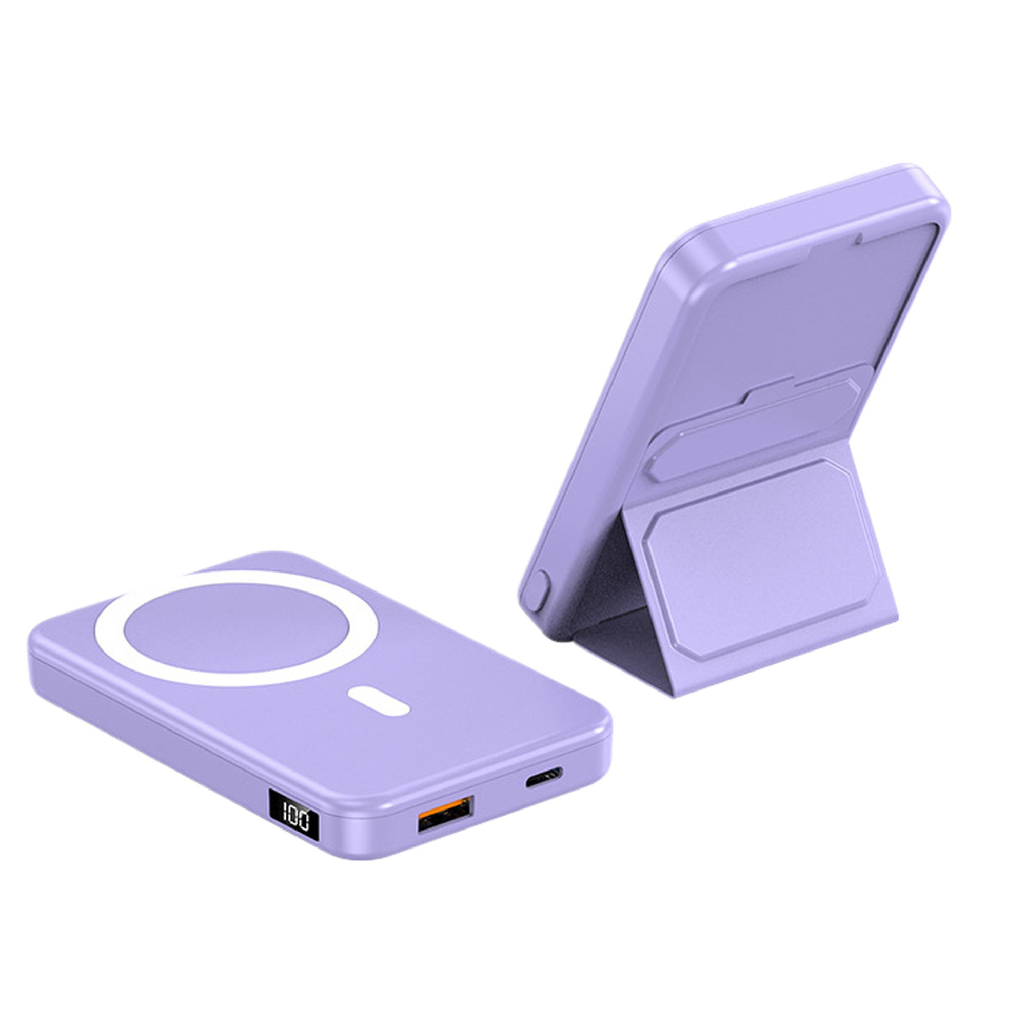 10000mAh Magnetic Wireless Power Bank with Foldable Stand for Phone Charging 9