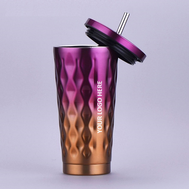 Diamond Design Pattern Stainless Steel Tumbler 16 oz 5