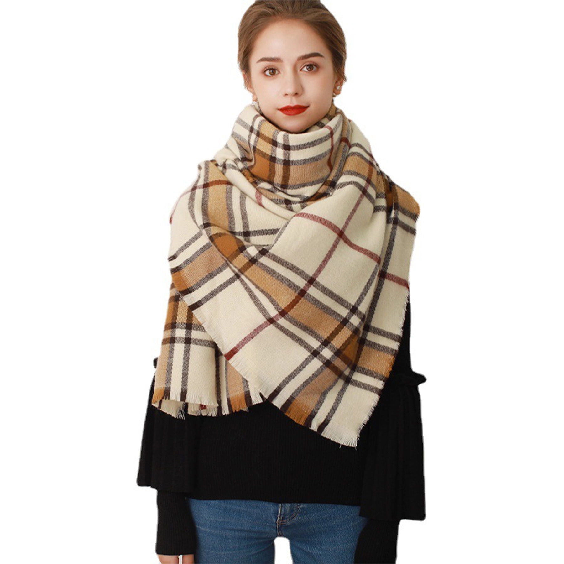 Plaid Scarf Shawl 2