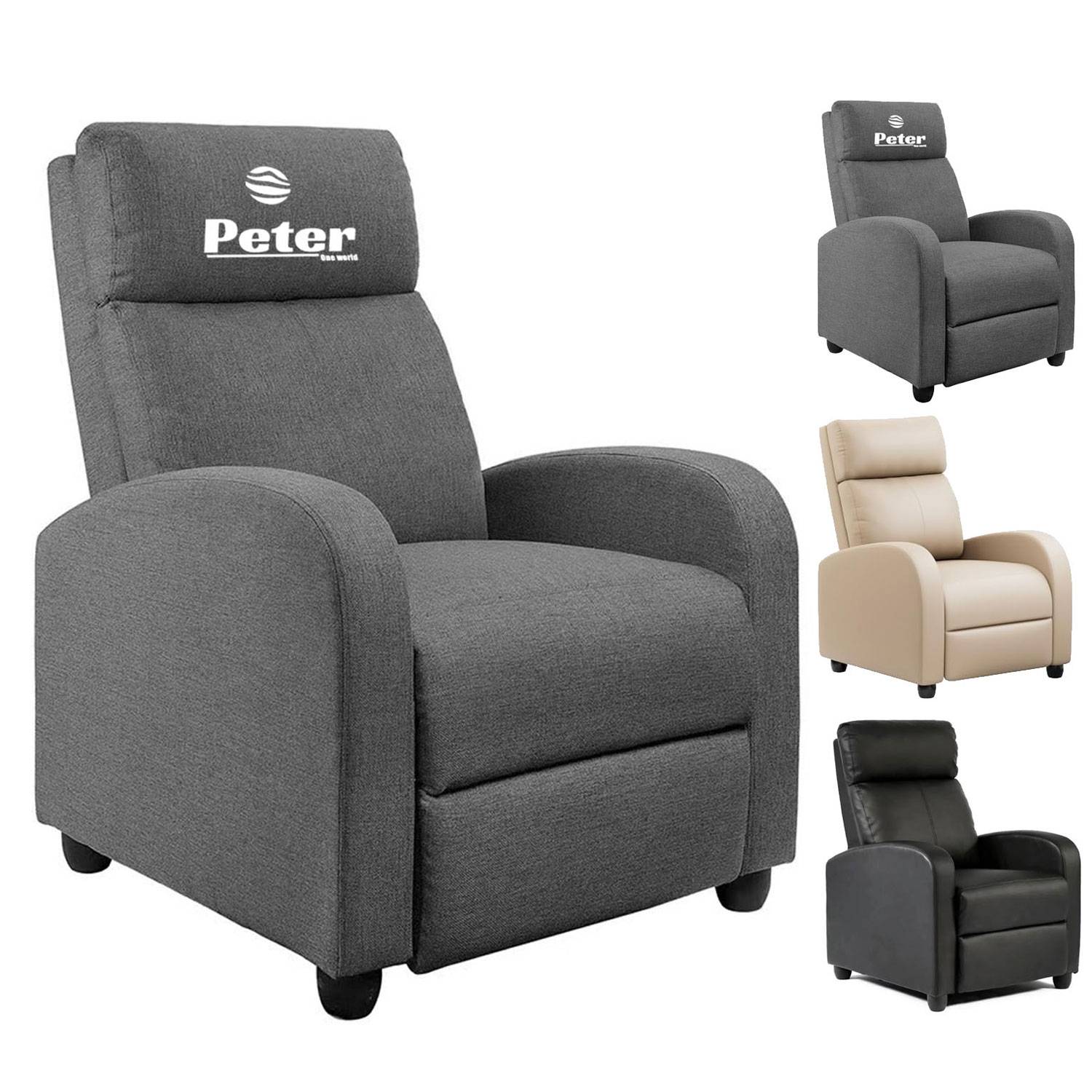 Adjustable Thick Recliner w/ Comfortable Footrest 2