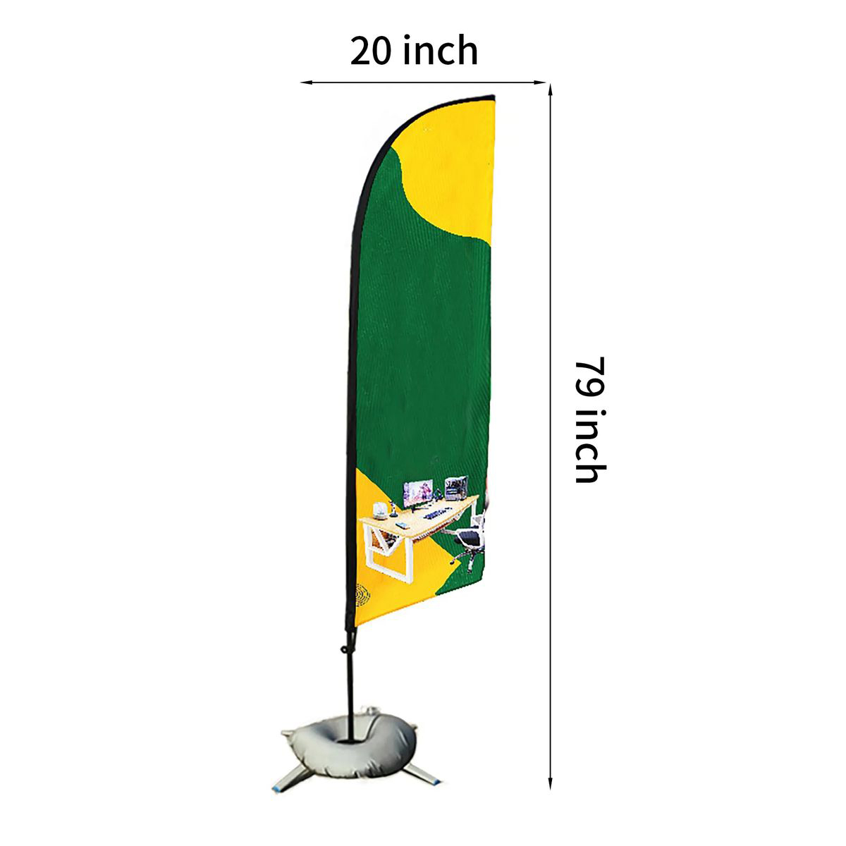 Warp Knitted Knife Flag 79 Inch for Display and Shows 3