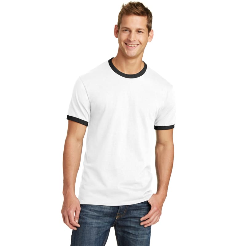 Port & Company Core Cotton Ringer Tee. 11