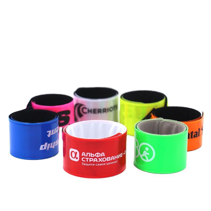 Custom Logo Fun Toy Promotional Reflective PVC Slap Band 4