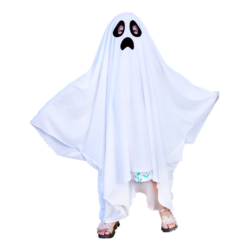 Halloween White Ghost Cloak Costume for Adult Kids Cosplay 14