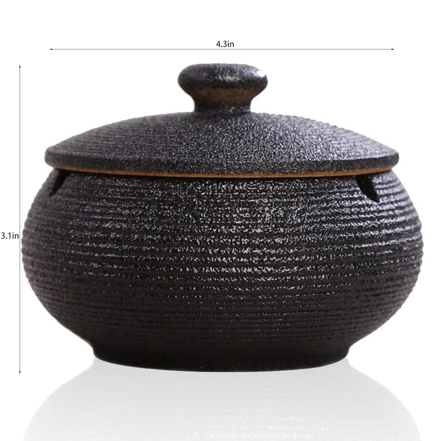Windproof Ceramic Ashtray w/ Lid 8