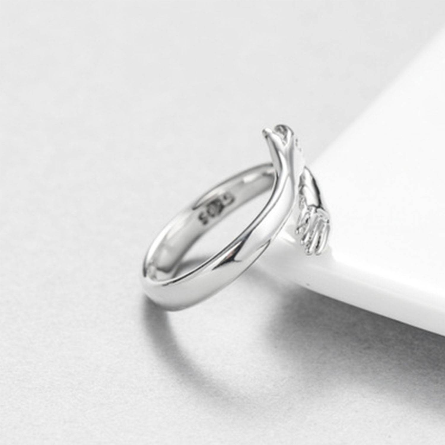 Alloy Love Hug Opening Adjustable Ring 2