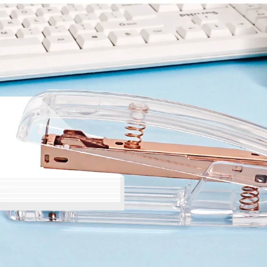Rose Gold Transparent Desktop Stapler 2