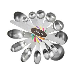 Colorful Stainless Steel Magnetic 8 In 1 Dual Measurement Spoons With Silicone Handle 4