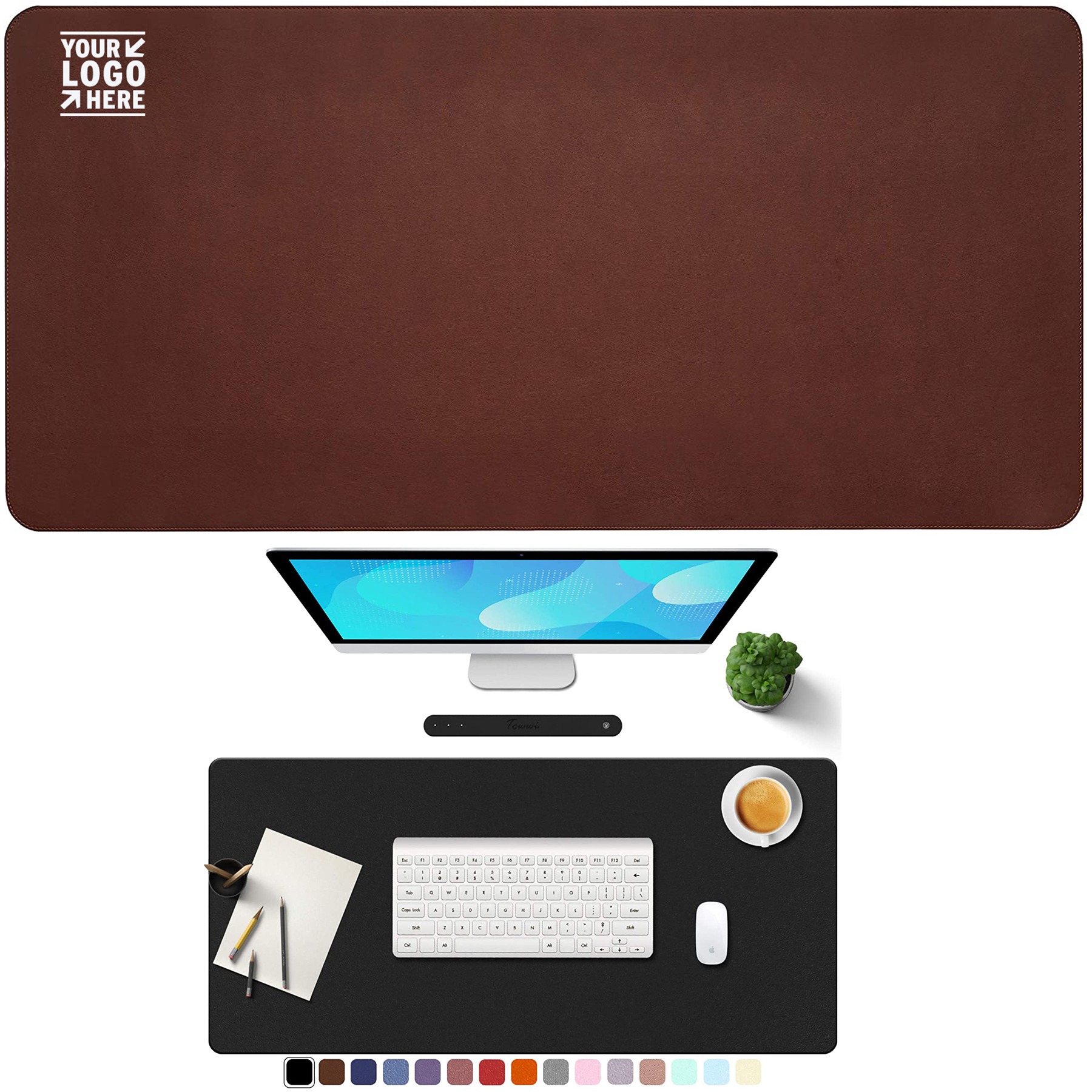 35.4" x 17.7" Leather Desk Mouse Pad Protector