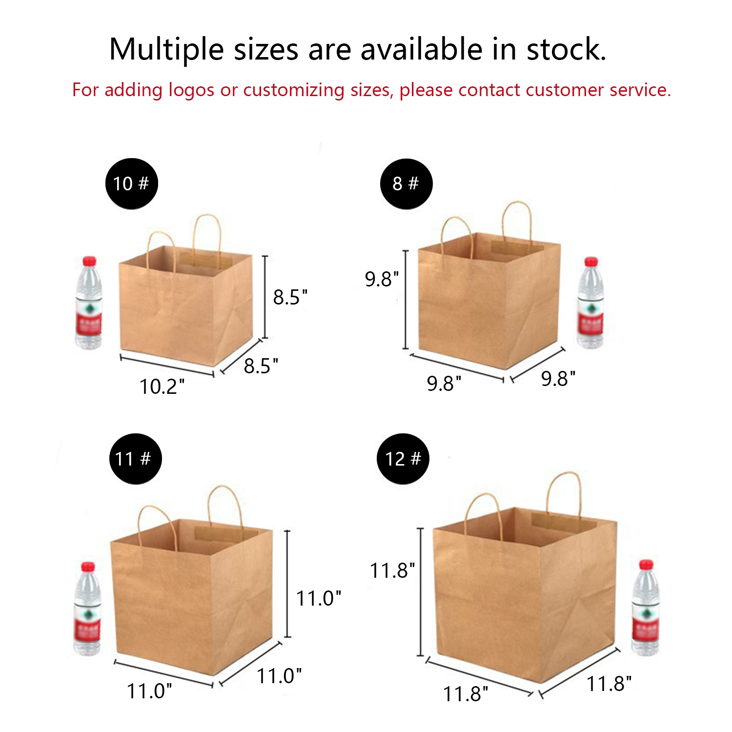 Custom Sizes Eco-friendly Recycled Brown Handles Paper Bag 7