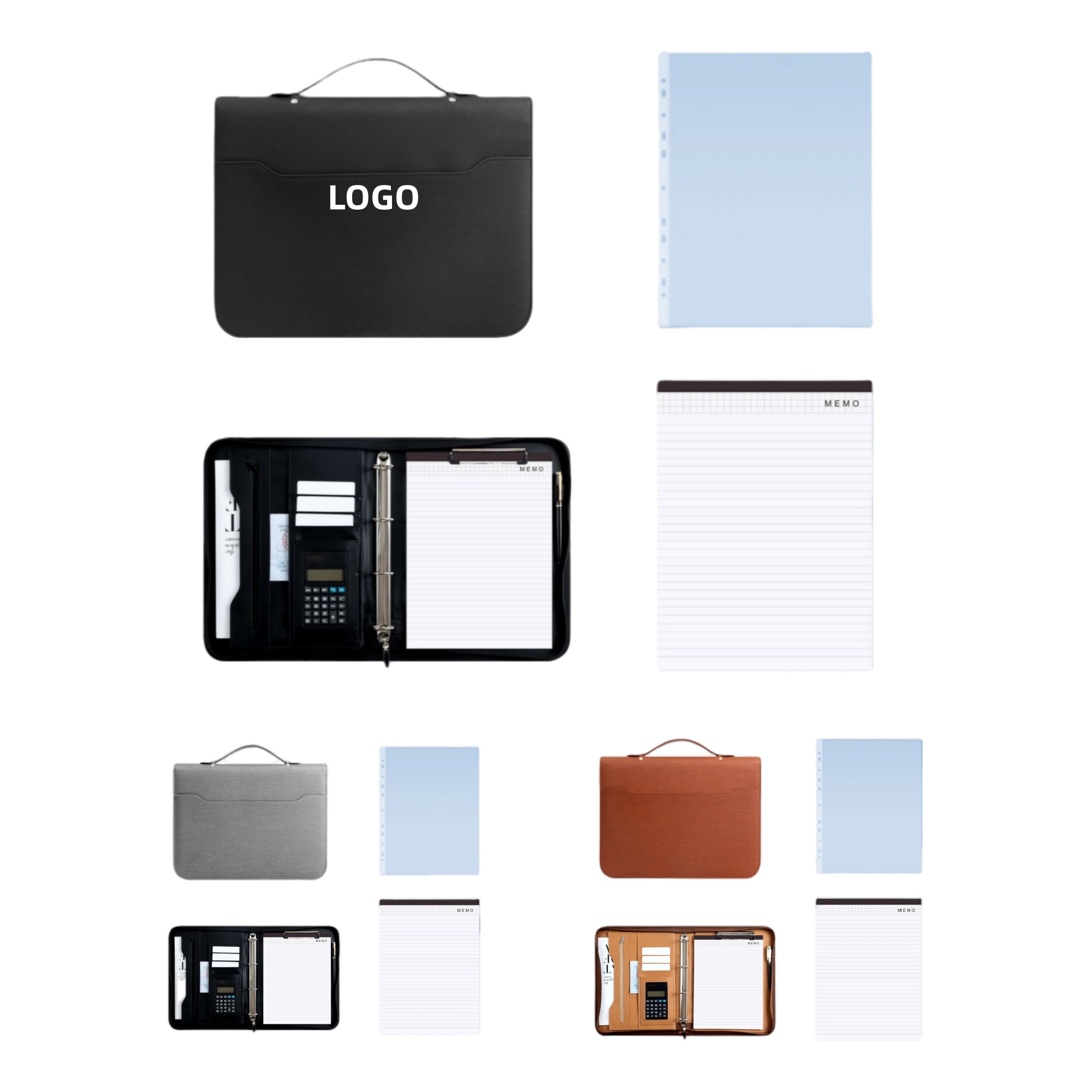 Zippered Leather Folder w/Calculator 2