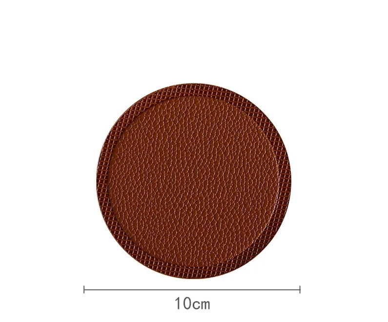Leather Round 10CM Coaster 5
